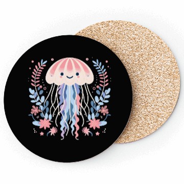 Discover Floral Jellyfish Delight Coasters