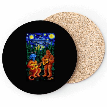 Discover UFO Bigfoot Sasquatch Camping Playing Coasters