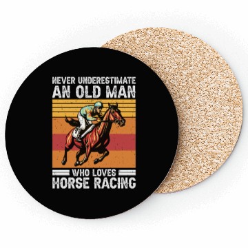 Discover Horse Racing Lover Old Man Coasters