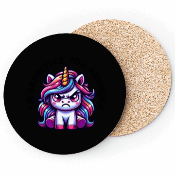 Discover Angry Unicorn Funny Saying Colorful Fun Motif Coasters