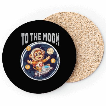 Discover Cryptocurrency Bitcoin Ape To The Moon Coasters