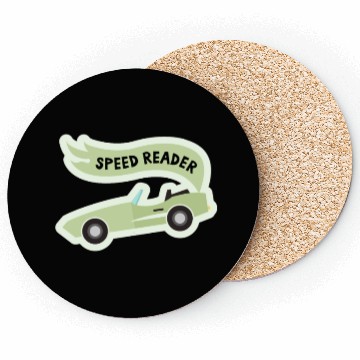 Discover Speed ReaderBookish Racing Car Pastel Green Lemon Coasters