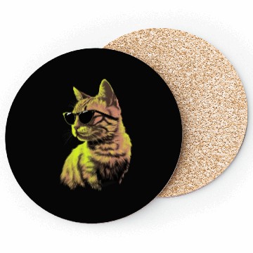 Discover Japanese Bobtail Cat Sunglasses Coasters