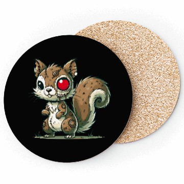 Discover scary zombie squirrel for Halloween fun Coasters