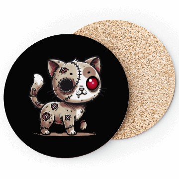 Discover scary zombie kawaii cat for halloween fun Coasters