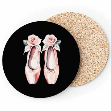 Discover En Pointe Rose-Tinted Ballet Slippers Coasters