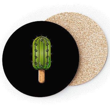 Discover Funny cactus ice cream motif in comic style is fun Coasters