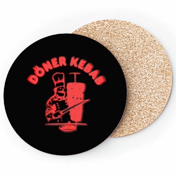 Discover Döner kebab Germany fastfood logo Coasters