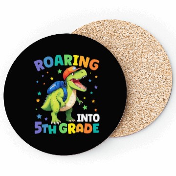 Discover Roaring 5th Grade Dinosaur T Rex Back To School Coasters