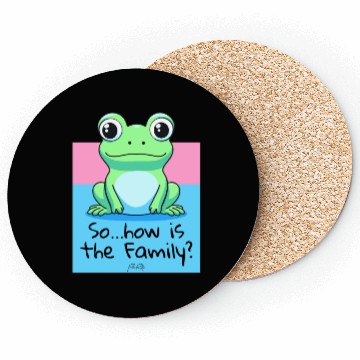Discover "How's the Family?" Asks a Friendly Frog Coasters