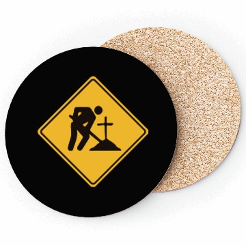 Discover Midnight Exhume Site - Weird Road Sign Coasters