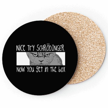 Discover Schrodingers Cat Funny Quantum Physics Science Coasters