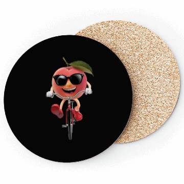 Discover Peach Cycling On Bike Realistic Coasters