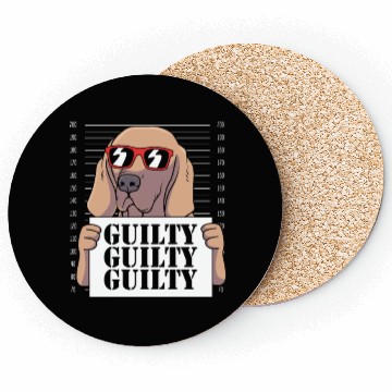 Discover Dog With Sunglasses Mugshot Funny Weimaraner Coasters