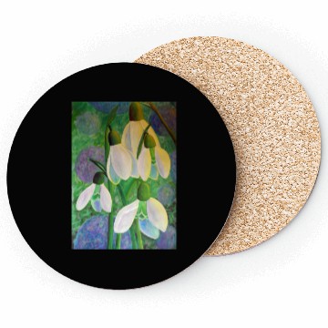 Discover Snowdrops in Space Painting Coasters