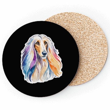 Discover Afghan Hound Dog Watercolor Coasters