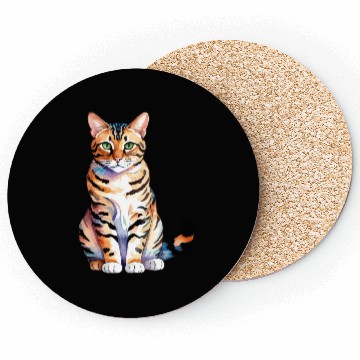 Discover Leopard Cat Watercolor Coasters