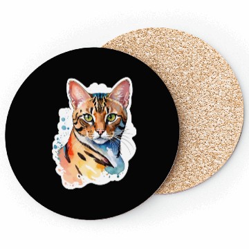 Discover Leopard Cat Watercolor Coasters
