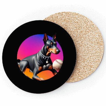 Discover Doberman baseball player Coasters