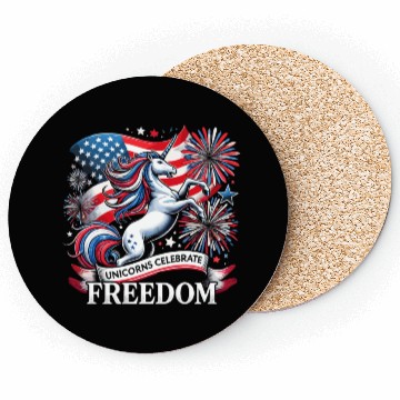 Discover Star-Spangled Unicorn with American Pride and Coasters