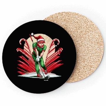 Discover Christmas Elf Golf Coasters