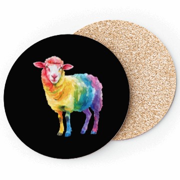 Discover Shepherd Sheep Farm Animal Rainbow Sheep Colorful Coasters