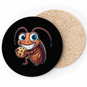 Discover Funny cookie cockroach sweet dessert comic Coasters