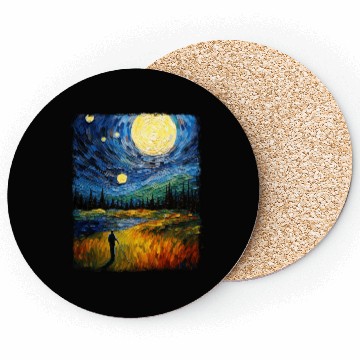 Discover Golf Player Golfer Golfing Starry Night Painting Coasters