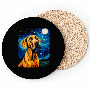 Discover Great Dane Dog Starry Night Painting Coasters