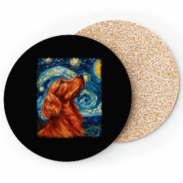 Discover Irish Setter Dog Starry Night Painting Coasters