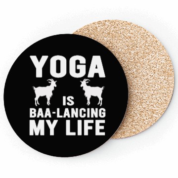 Discover Goat Yoga Balancing My Life Coasters