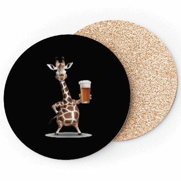 Discover Giraffe Drinking Beer Realistic Coasters