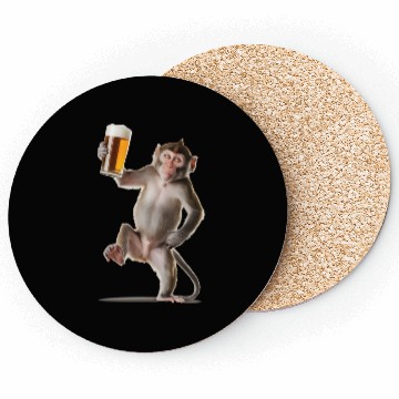 Discover Monkey Drinking Beer Realistic Coasters