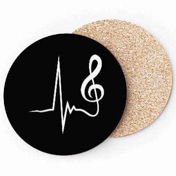 Discover Music Clef Note Violin Treble Sound Pulse ECG Coasters