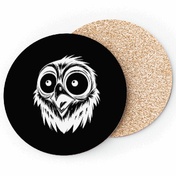 Discover Scared Horror Bird Drawing Coasters