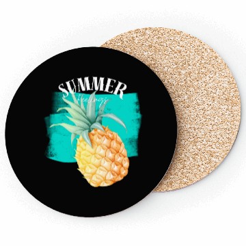 Discover Summer Retro Pineapple Swimming Pool Vacation Gard Coasters