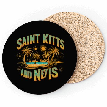 Discover Saint Kitts And Nevis Souvenir Tropical Paradise Coasters