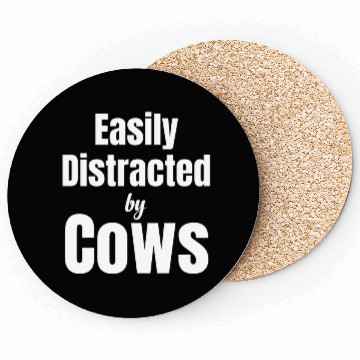 Discover Easily Distracted By Cows Cattle Farmer Hereford Coasters
