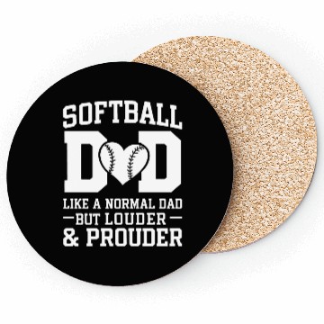 Discover Louder Softball Dad Funny Daddy Father's Day Coasters
