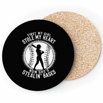 Discover Stole Heart Softball Dad Funny Daddy Father's Day Coasters