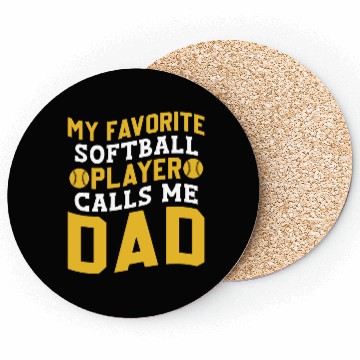 Discover Calls Me Softball Dad Funny Daddy Father's Day Coasters