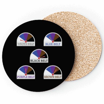 Discover Jiu Jitsu Belts Sticker Coasters