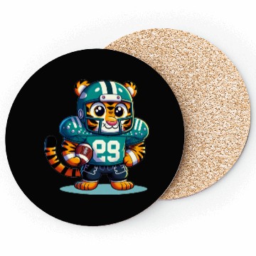 Discover Cute American Football Player Tiger Coasters