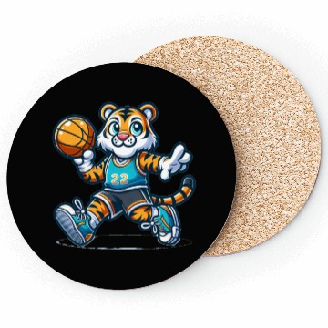 Discover Cute Basketball Player Tiger Coasters