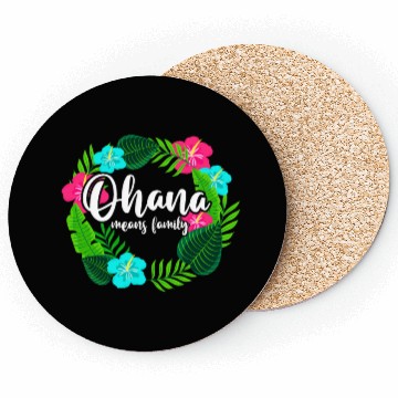 Discover Ohana Means Family Hawaii Hibiscus Hawaiian Flower Coasters