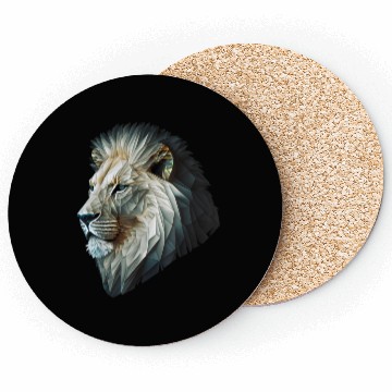 Discover Polygon Animal Print White Coasters
