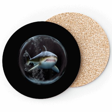 Discover Shark silhouette ocean predator Coasters