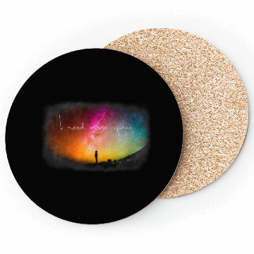 Discover Need More Space colourful Coasters