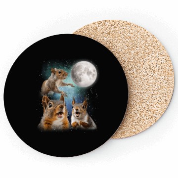 Discover Funny Squirrel Moon Space! Nerd, Geed, Science Coasters
