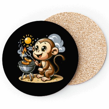 Discover Cute BBQ Monkey Coasters